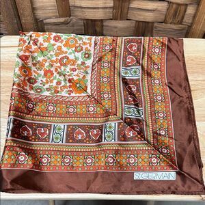St. Germain Floral and Geometric Silk Scarf